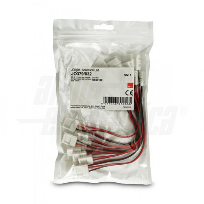 Kit di 10 cavi 15cm con connettori per nastri led monocolore 10mm Alpha Elettronica JO379/032