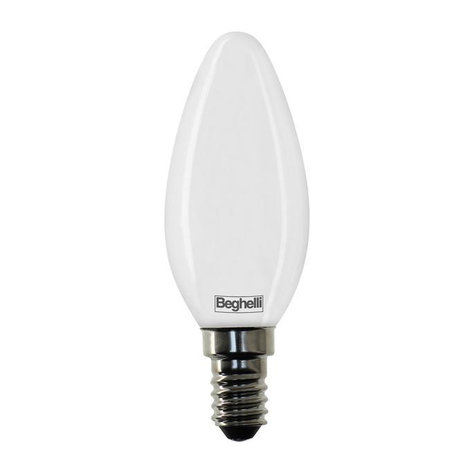 Lampada LED tuttovetro opale oliva 4W E14 3000K Beghelli 56529