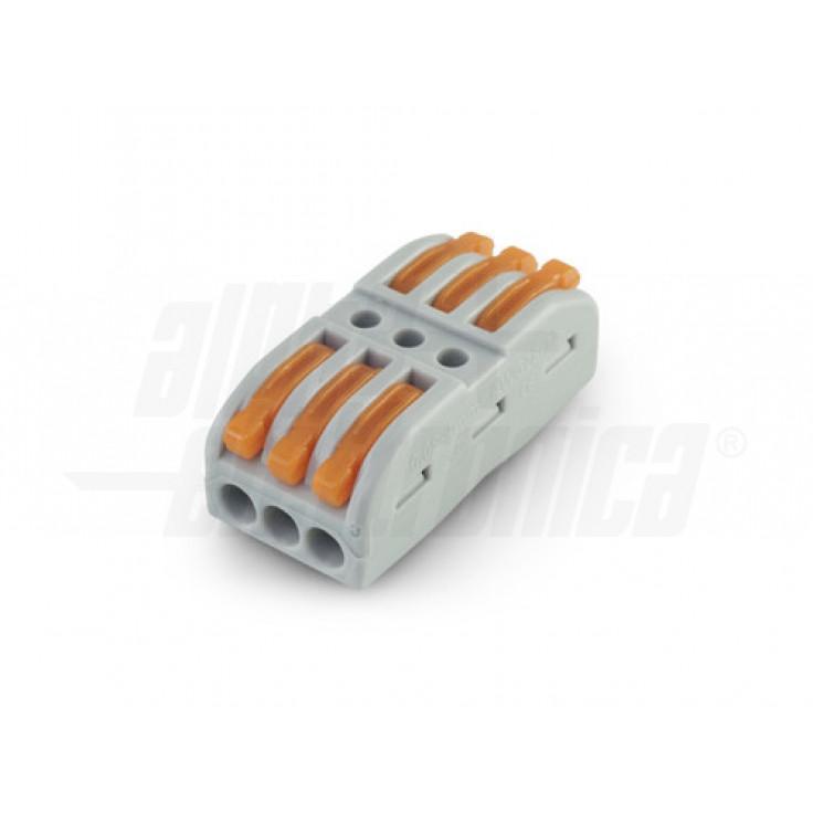 Connettore rapido serrafilo 3 poli passanti 6 morsetti Alpha Elettronica 542-23