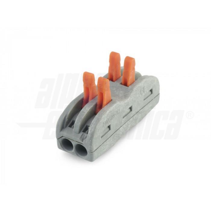 Connettore rapido serrafilo due poli passanti 4 morsetti Alpha Elettronica 542-22