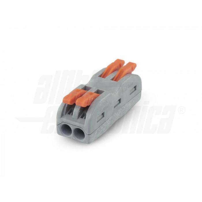 Connettore rapido serrafilo due poli passanti 4 morsetti Alpha Elettronica 542-22