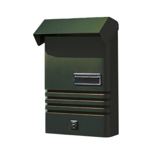 Cassetta postale da esterno in alluminio verniciato grigio ghisa formato rivista con tetto e serratura a cilindro  xe.r/vr 048059