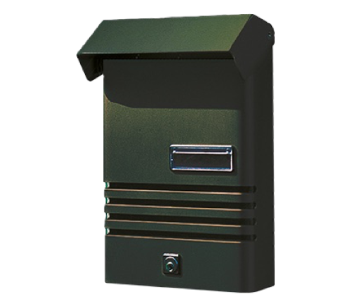 Cassetta postale da esterno alluminio verniciato grigio ghisa Alubox formato rivista con tetto e serratura a cilindro