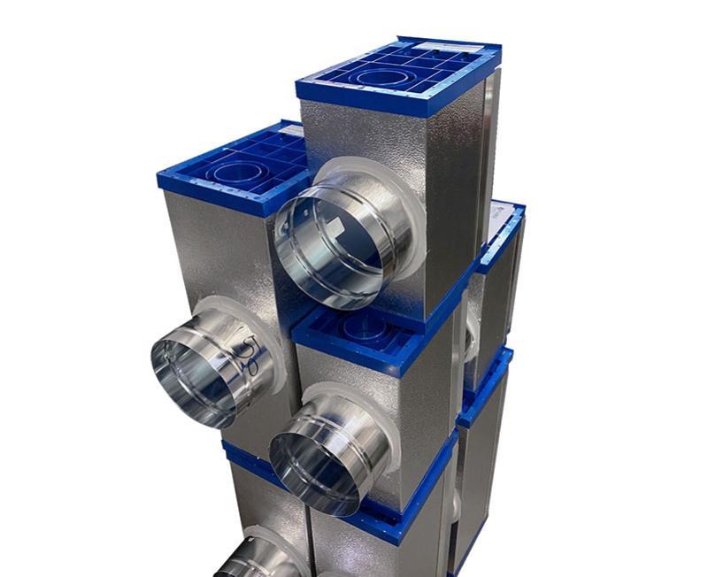 Plenum porta bocchetta con attacco posteriore diametro 200mm 400x150mm Air Control PLP400X150-D200