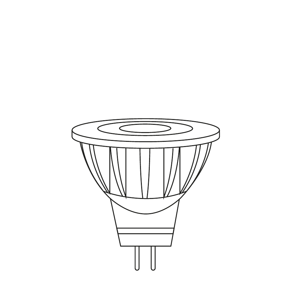 disegno tecnico faretto spot LED MR11 Century per installazioni di illuminazione a basso consumo