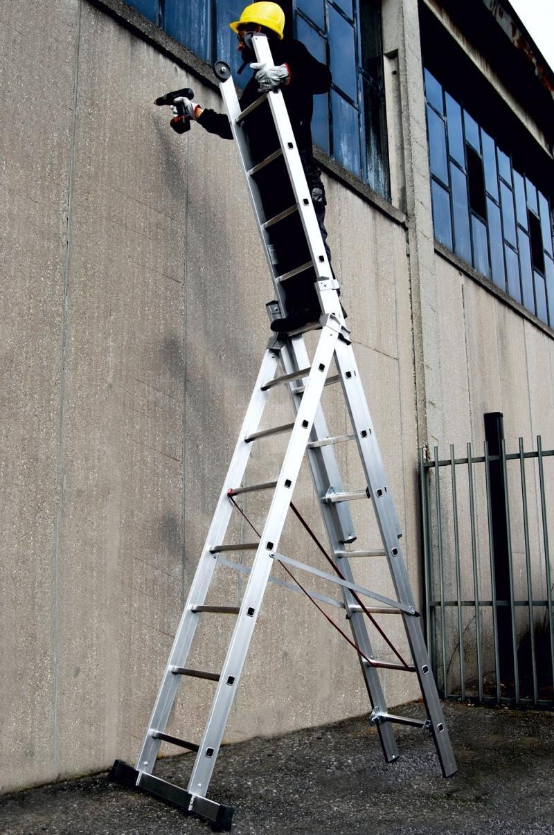 Scala alluminio multiuso professionale 3 tronchi 8+9+9 gradini Frigerio SCA 3047Z/09
