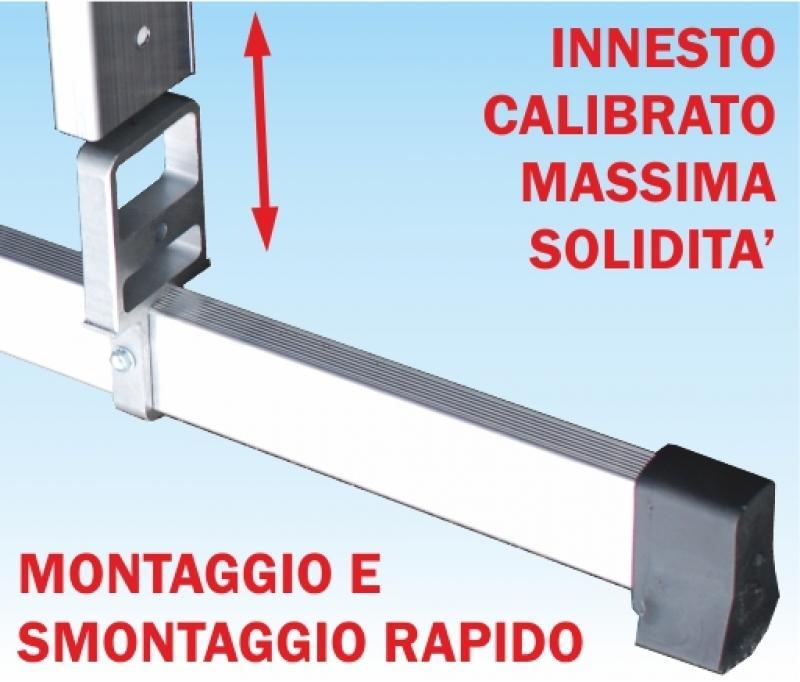 Scala alluminio multiuso professionale 3 tronchi 8+9+9 gradini Frigerio SCA 3047Z/09