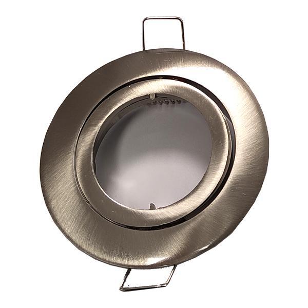 Porta lampada orientabile rotondo satinato IOLUME vista frontale supporto da incasso per illuminazione tecnica