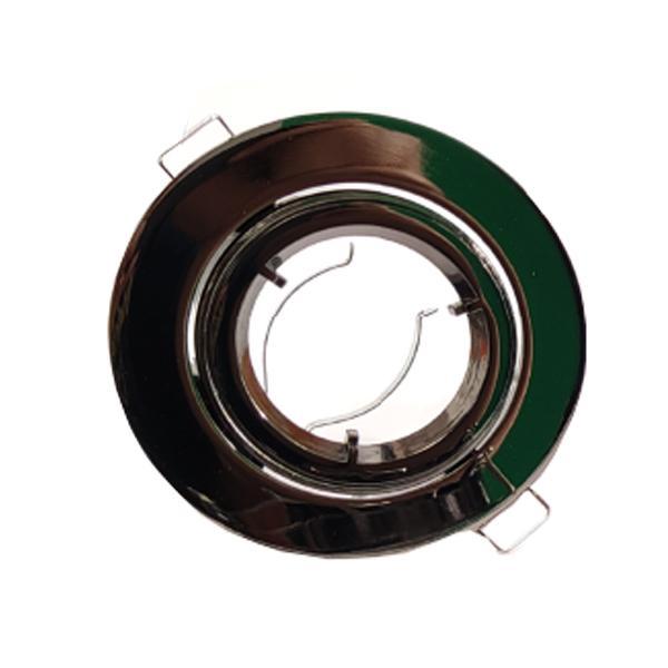 dettaglio fissaggio molle portalampada orientabile nero per incasso