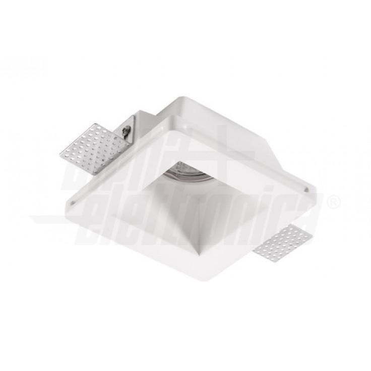 Base di supporto GU10 in gesso da incasso per lampade LED 120x120mm Alpha Elettronica 23-9-104