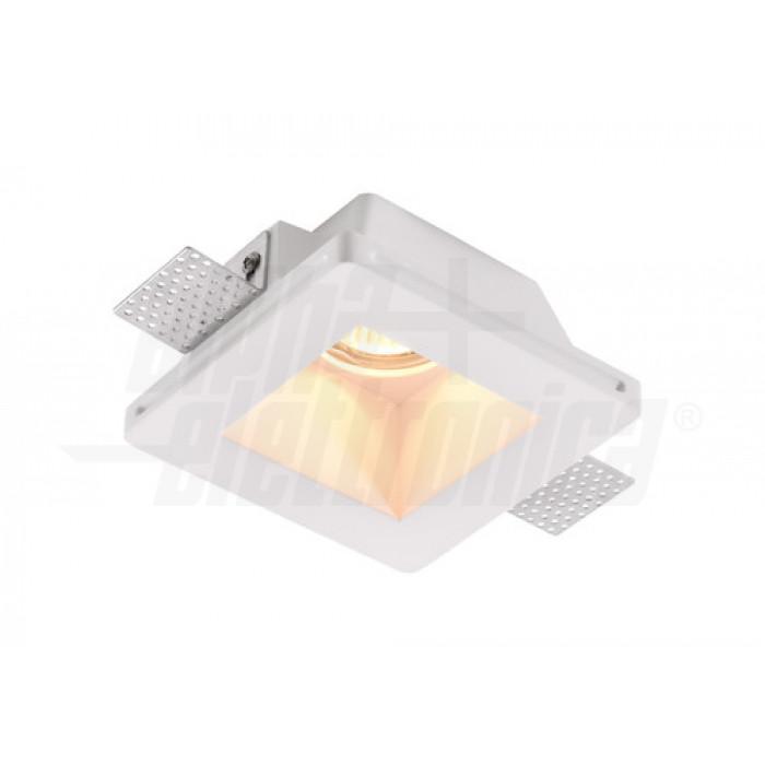 Base di supporto GU10 in gesso da incasso per lampade LED 120x120mm Alpha Elettronica 23-9-104
