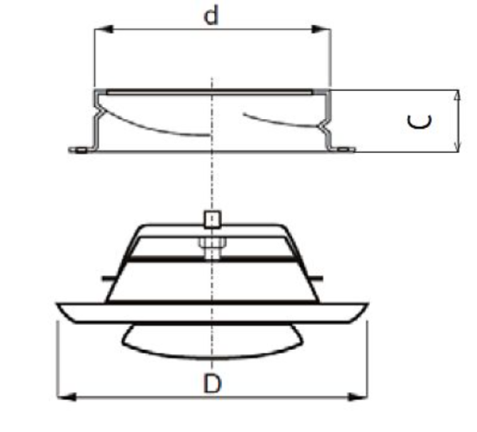 Valvola di ventilazione 125-SW in acciaio con collarino RAL9003 Systemair 189784