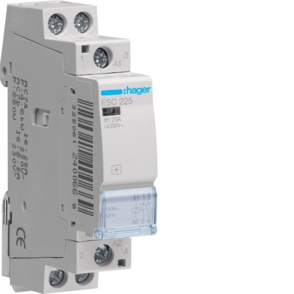 Contattore Eco 2 Na 230 V Ac 25 A 1 M. Din Hager ESC225
