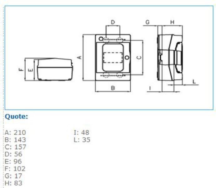 Centralino IP65 8 moduli portella fumu00e8 linea Pablo GRIGIO Bocchiotti B06521