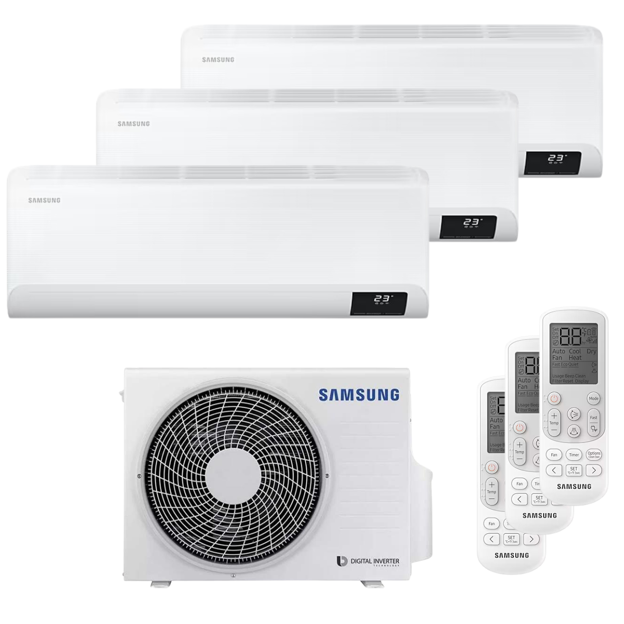 Condizionatore Samsung Cebu 9000+9000+9000 BTU trial split Wi-Fi A++ AJ052TXJ3KG/EU + (3) AR50F09C1AHNEU