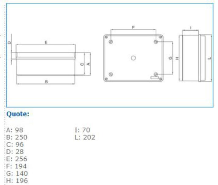 Cassetta di derivazione stagna da parete 240x190x90mm IP56 05 VM Bocchiotti B04845