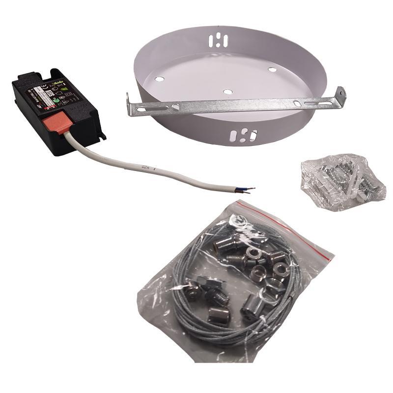 kit fissaggio sospensione pannello led rotondo diametro 60 IOLUME completo di accessori e driver