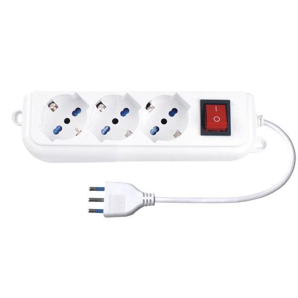 Multipresa con 3 prese universali interruttore luminoso cavo 1,5mt bianco Le Officine 29771N