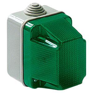Spia luminosa verde da parete ip55 in abs con portalampada e14 max 25w  ec320v
