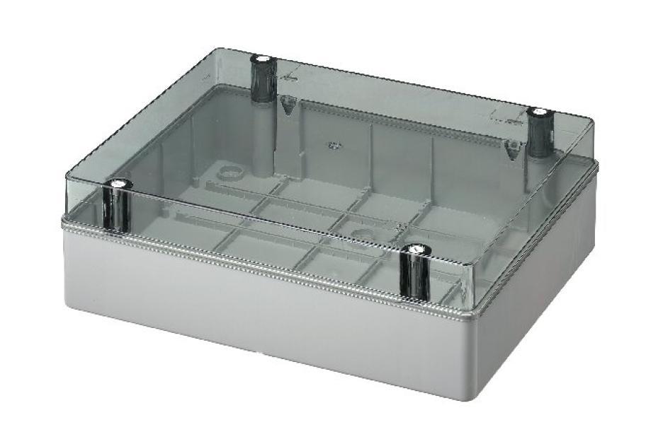 Cassetta derivazione IP56 Elettrocanali EC420C9 u2013 380x300x120u202fmm u2013 coperchio trasparente