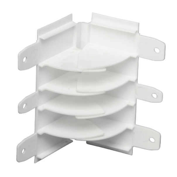 Elettrocanali EC20003 u2013 Angolo interno variabile 70u2013110u00b0 u2013 canalina battiscopa u2013 bianco