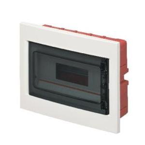 Centralino da incasso 12 moduli portello trasparente abs bianco ip40  ec63012b