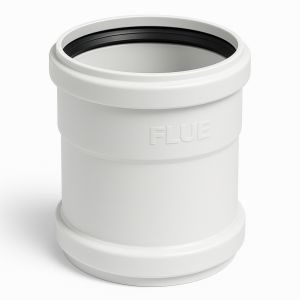 Bicchiere separatore ø80 per sistemi fumo a condensazione in pp bianco con guarnizioni epdm flue pabsd 03 d80