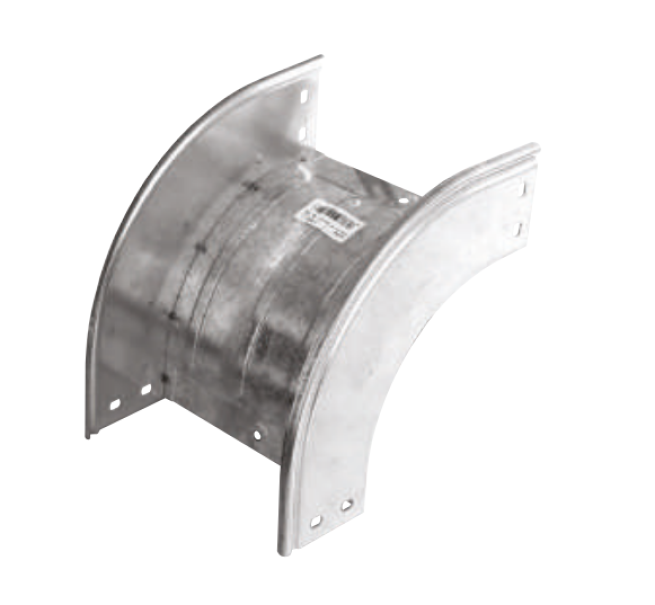 curva 90 gradi discendente in acciaio zincato sati italia per canaline 200x80 mm