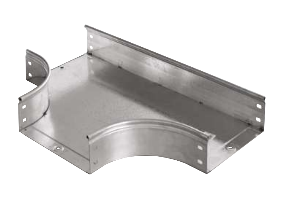 derivazione piana a t in acciaio zincato per canaline portacavi sati italia 150x80 vista prospettica