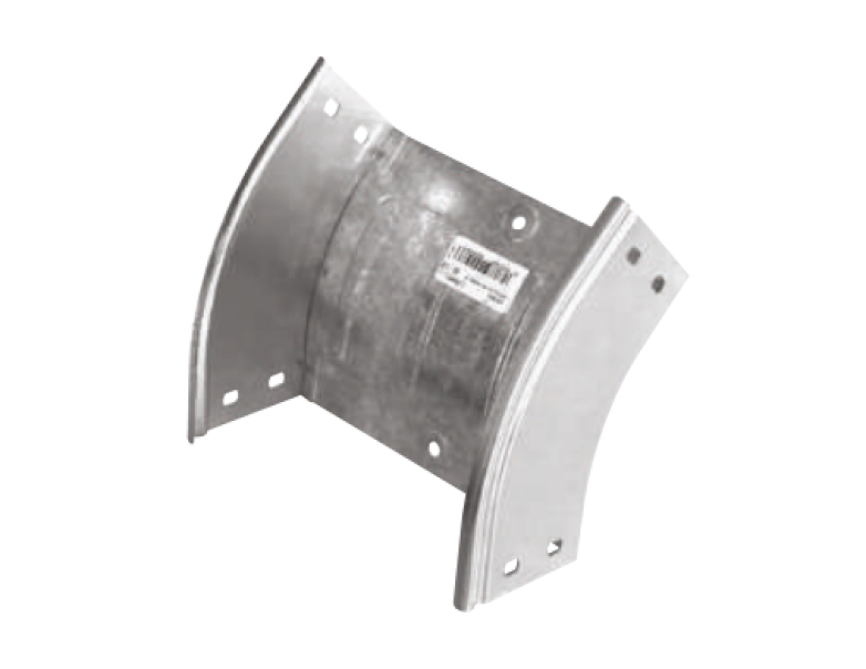 curva discesa 45 gradi acciaio zincato per passerelle portacavi sati italia dimensione 300x80