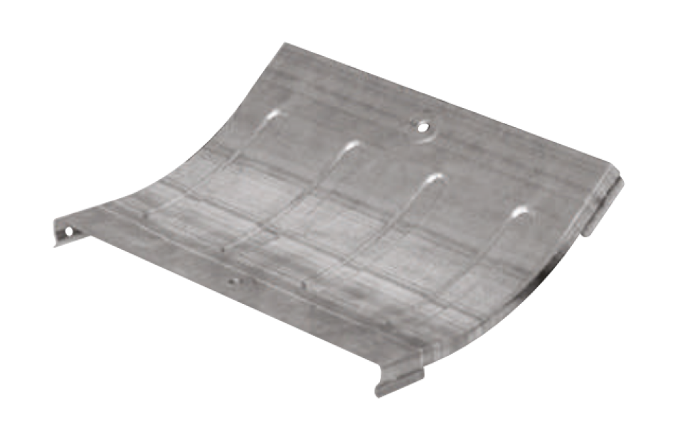 coperchio curva salita 45 gradi 300 mm acciaio zincato sati italia per passerelle e canaline