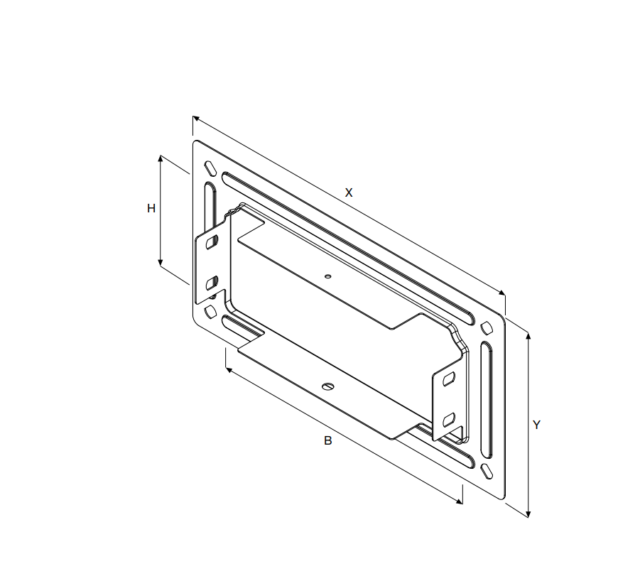 disegno tecnico flangia raccordo acciaio zincato sati italia 100x80 per collegamento canaline