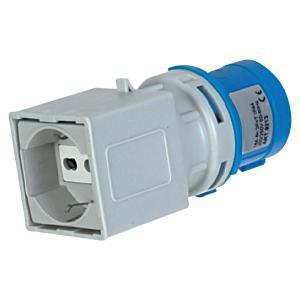 Adattatore elettrico portatile da presa industriale a presa civile norma en 60309-1/2 16a ip20 2p+t schuko grigio  ec690525