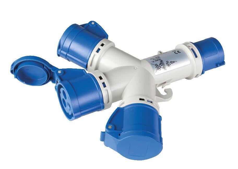 Elettrocanali EC690703 u2013 Moltiplicatore portatile con 3 prese CEE 16A IP44