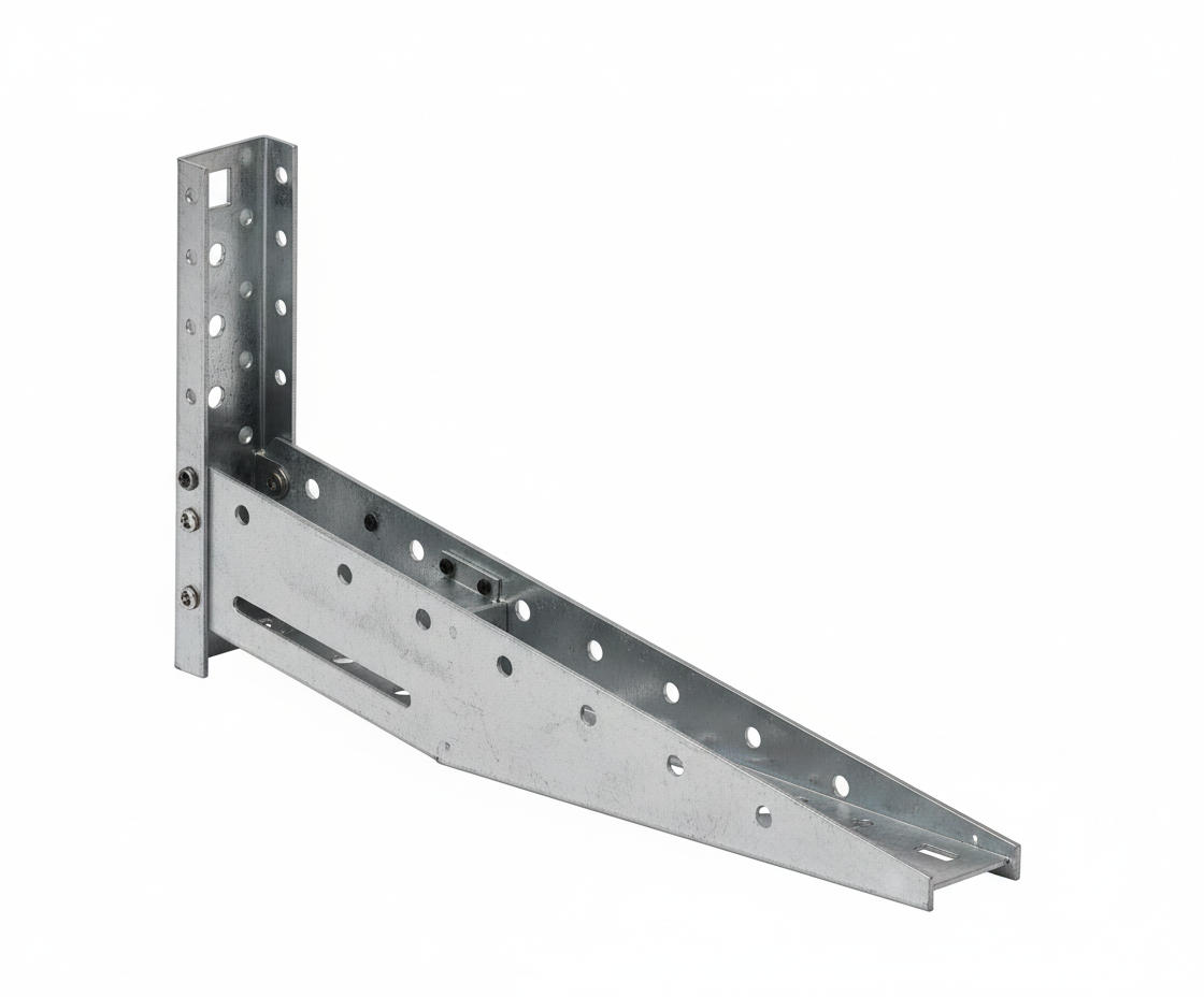 staffa di supporto zincata per impianti tecnici da 100 mm