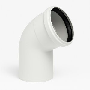 Curva m/f 45° ø80 per canali fumo a condensazione in pp bianco con guarnizione epdm premontata flue pabcq 45 d80