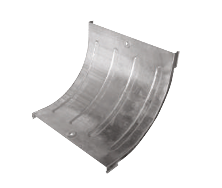 coperchio per curva salita 90 gradi base 200 mm acciaio zincato per canaline elettriche