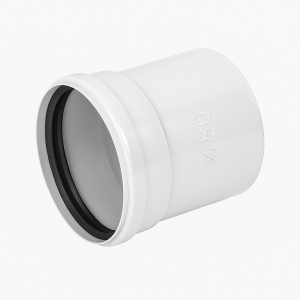 Bicchiere separatore ø80 per caldaie a condensazione in pp bianco con guarnizioni epdm flue  pabsd 06 d80