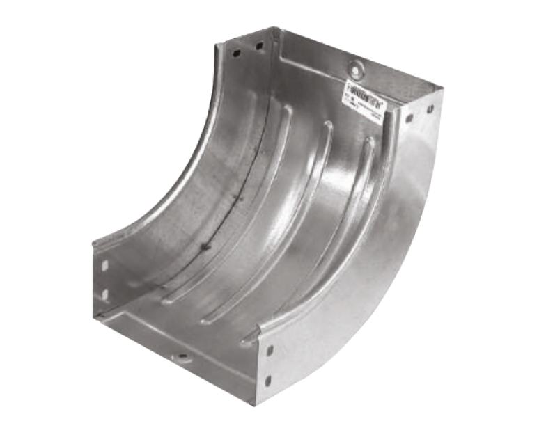 Curva in salita 90 gradi acciaio zincato per passerelle portacavi 150x80 mm