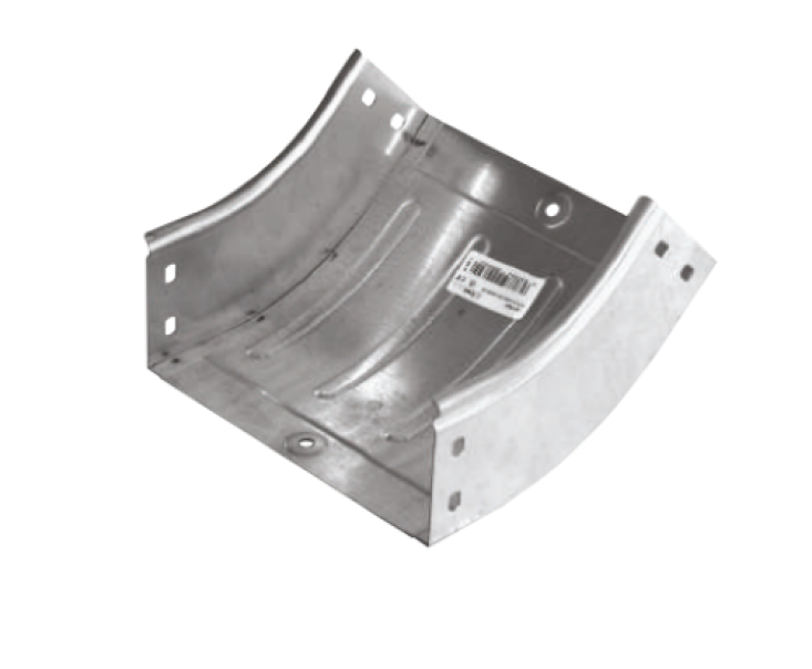 curva in salita 45 gradi zincata per passerelle portacavi sati italia 150x80 mm