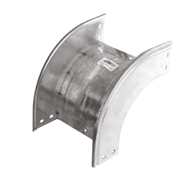 Curva discendente 90 gradi in acciaio zincato per passerelle portacavi SATI ITALIA 100x80 millimetri