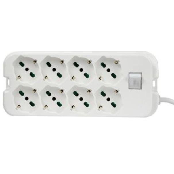 multipresa elettrica 8 prese schuko e bipasso FME Fanton vista dall'alto con interruttore