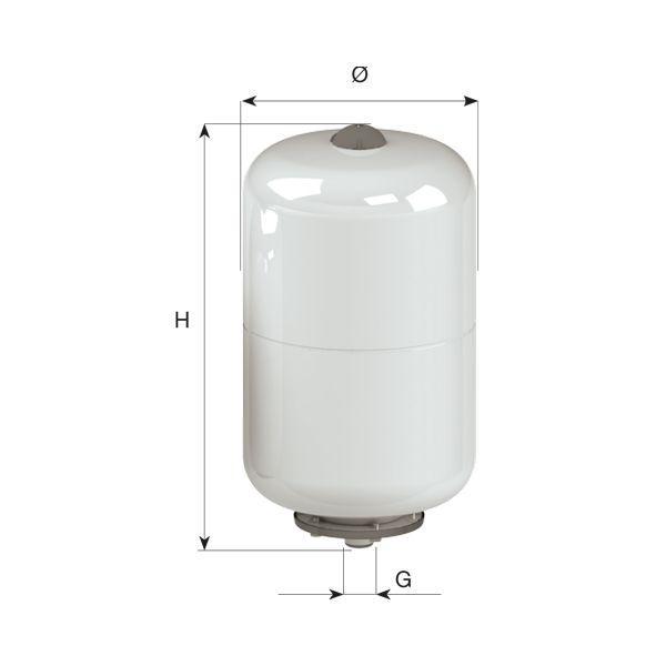 Vaso di espansione per ACS verticale con membrana intercambiabile 5 litri ACS 5 Cimm 510542