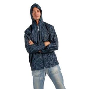 Impermeabile in nylon con zip e cappuccio blu taglia m  kway blu-m