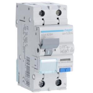 Interruttore magnetotermico differenziale per impianti residenziali norma iec 60898-1 tipo a 1p+n 25a 30ma curva c 4,5ka  ada825h