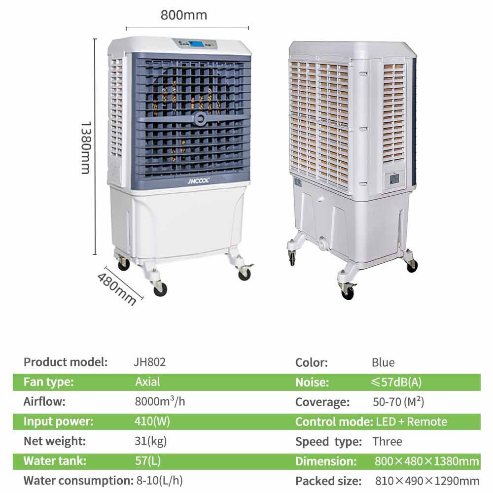 Raffrescatore evaporativo industriale con Bluetooth 380watt JHCool JH802