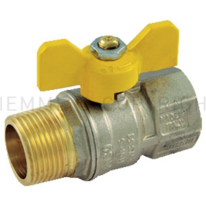 Valvole tornado per gas maschio/femmina iso7/en 10226 con leva farfalla gialla 1/2  2390003