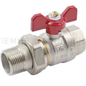 Valvole a sfera passaggio totale, maschio/femmina iso 228 per collettori, con leva farfalla e bocchettone con o-ring  2120002
