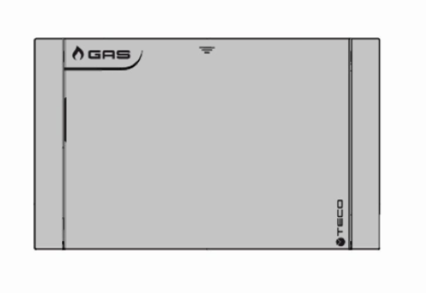 Placca chiusura gas silver TECO 135x90 mm vista frontale