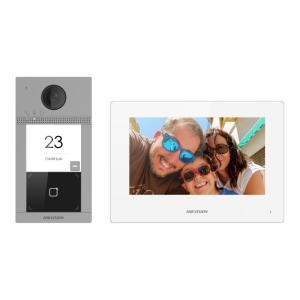 Kit videocitofono ip monofamiliare con stazione esterna monitor interno 7"  ds-kis604-s 305305065